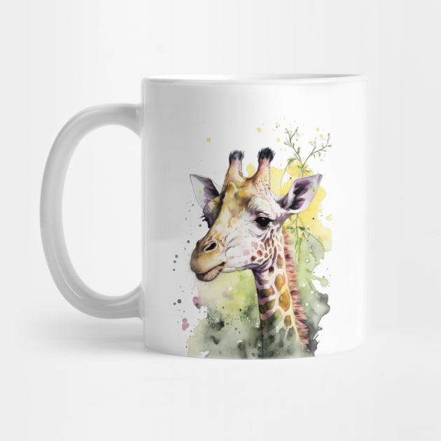 Portrait of an adorable and beautiful giraffe watercolor Sticker by Nethmi